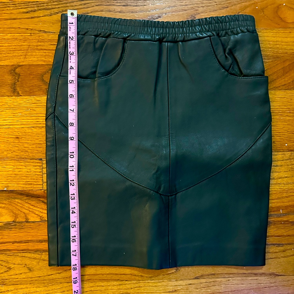 Army Green Leather Skirt